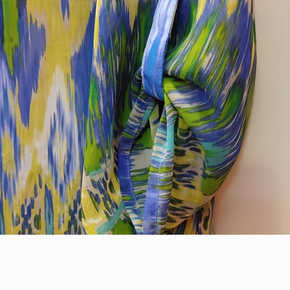 🦋🍀 3 Chico’s: 2P (14/16P) Spring Blouse Bundle, Butterfly, Geometric & Paisley - Picture 13 of 16